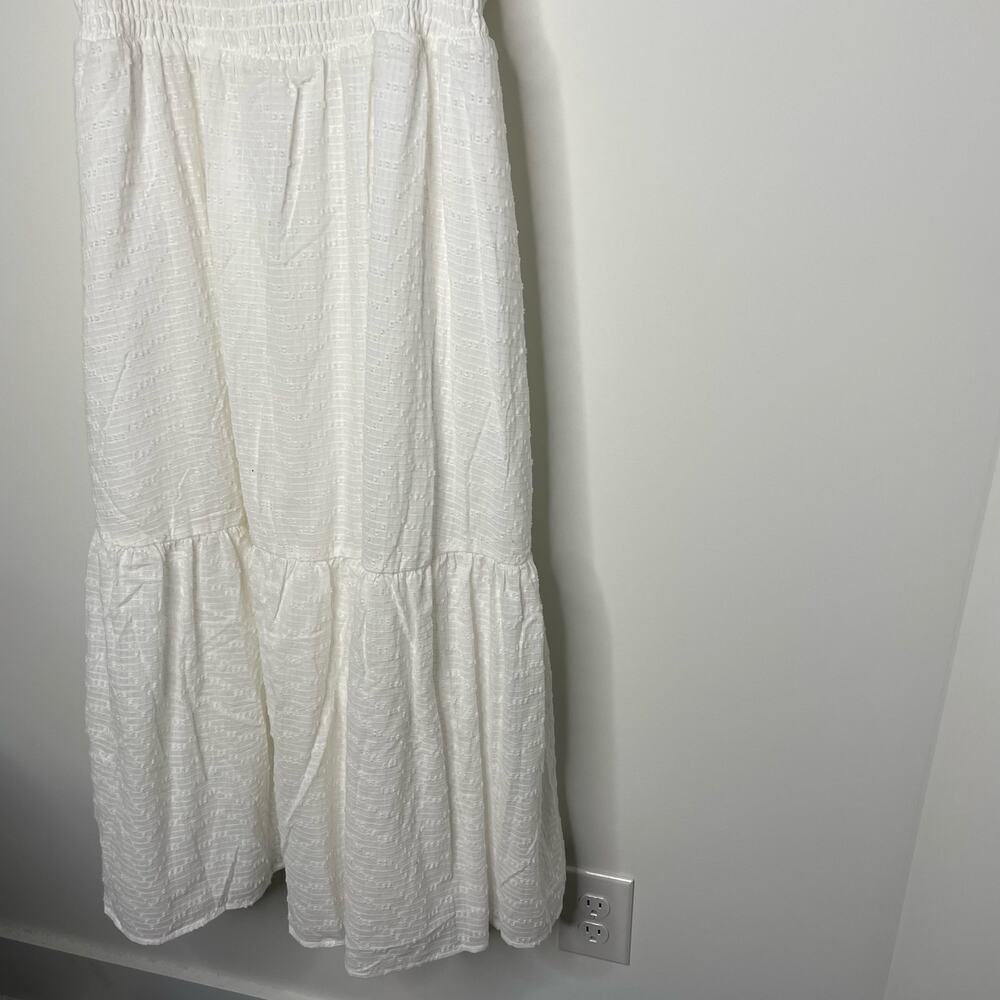 Eloquii NWT White Smocked Bodice Ruffle Midi Dress 26/28 - Picture 6 of 8